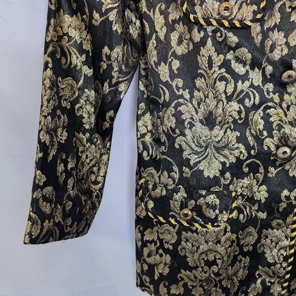 Evan-Picone Womens Luxury Brocade Blazer Jacket Gold & Black Size 10 - Picture 8 of 12
